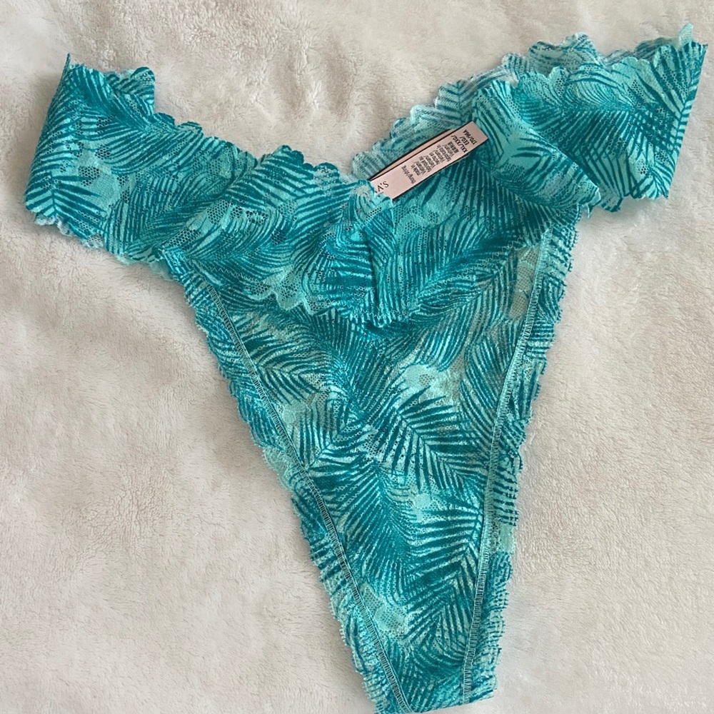 Victoria's Secret Turquoise Lace Thong